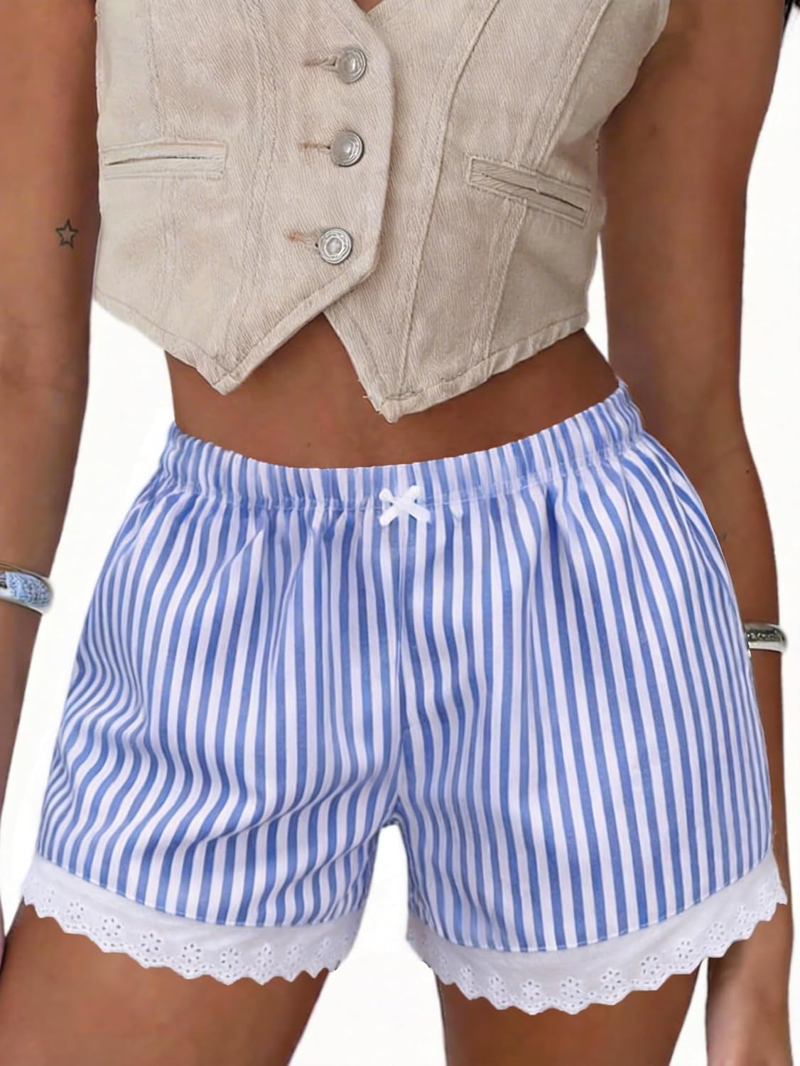 Boxer Shorts Gingham Shorts Y2K Beach Bottoms