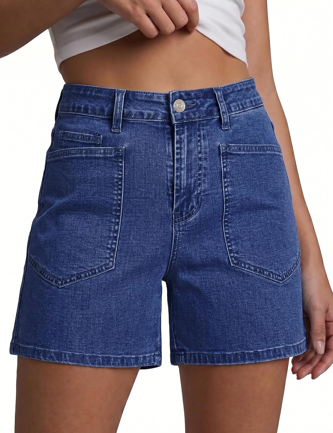  Jean Shorts Womens High Waisted Trendy Stretchy Denim Shorts Casual Summer Jorts with Pockets Concert Outfits