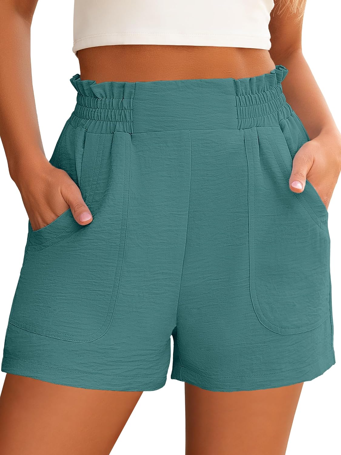 🔥 Summer Sale | Women’s High-Waisted Wide-Leg Shorts – Casual Chic Elastic Waist Vacation & Beach Shorts ☀️✨