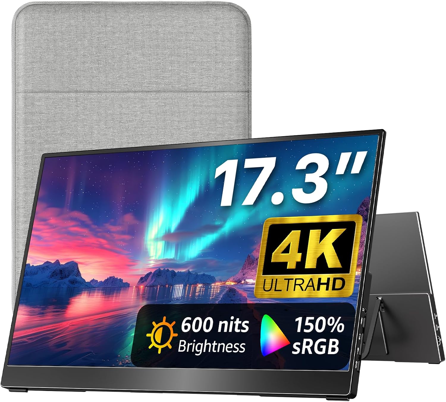 16" Portable Monitor for Laptop, MacBook, PC & Gaming Consoles