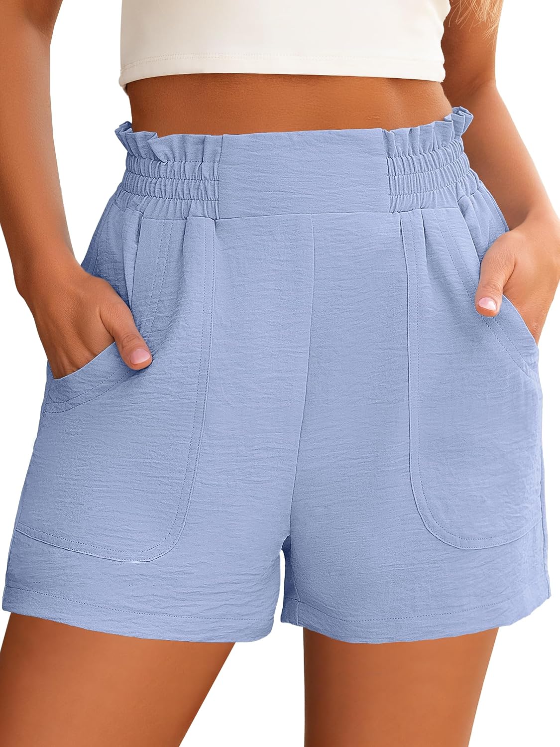 🔥 Summer Sale | Women’s High-Waisted Wide-Leg Shorts – Casual Chic Elastic Waist Vacation & Beach Shorts ☀️✨