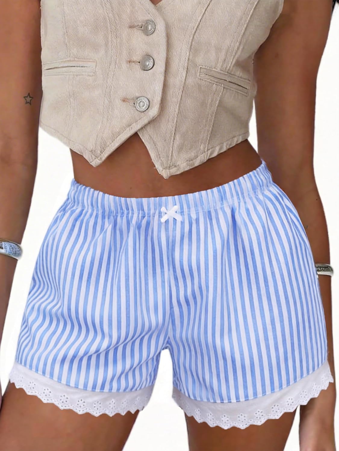 Boxer Shorts Gingham Shorts Y2K Beach Bottoms