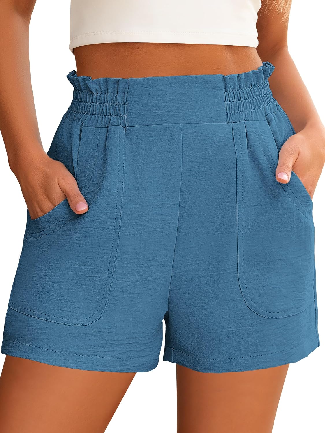 🔥 Summer Sale | Women’s High-Waisted Wide-Leg Shorts – Casual Chic Elastic Waist Vacation & Beach Shorts ☀️✨