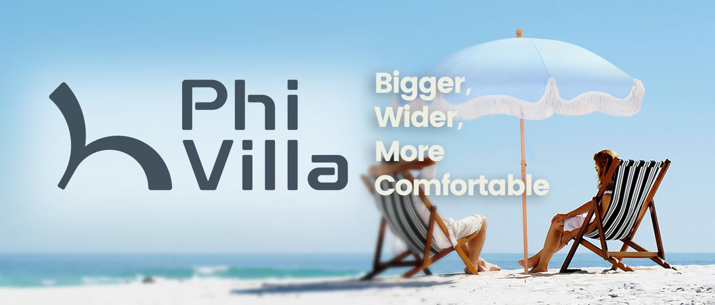 PHIVILLA 7ft Patio Beach Umbrella with Fringe, UPF 50+ Canopy, 8 High Wind Proof Fiberglass Ribs, Fully Assembled, Carry Bag Available Outdoor Aesthetic Round,DealsForYouDays