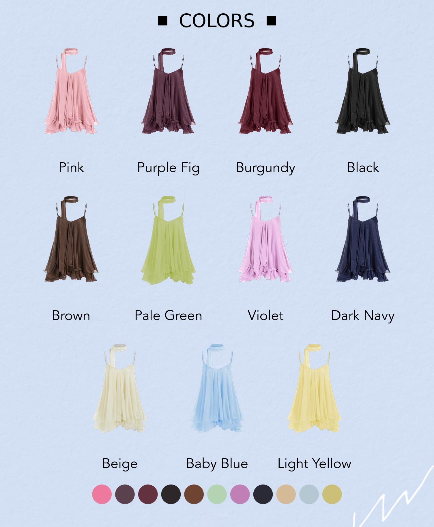 Cider V-Neck Halter Ruffled Hem Tulle Glitter Mini Dress Casual Wear Sexy Glamorous Women's Party Clubbing Festival Gown, Oversized Loose Fit Bounce Sundress with Scarf for Summer SohoChic