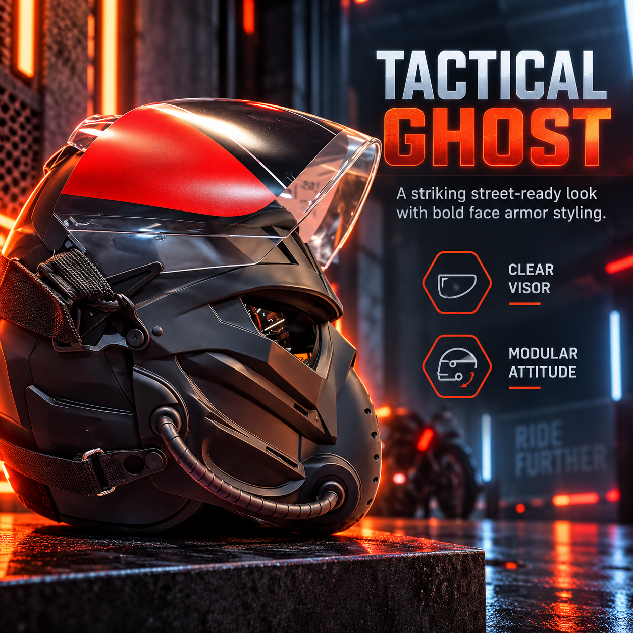Futuristic Full-Face Motorcycle Helmet Collection