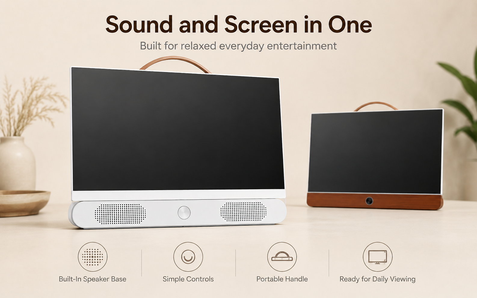 portable screen in multiple daily scenes