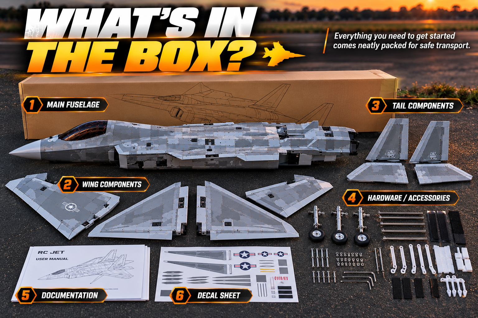 Large scale RC aircraft final scene