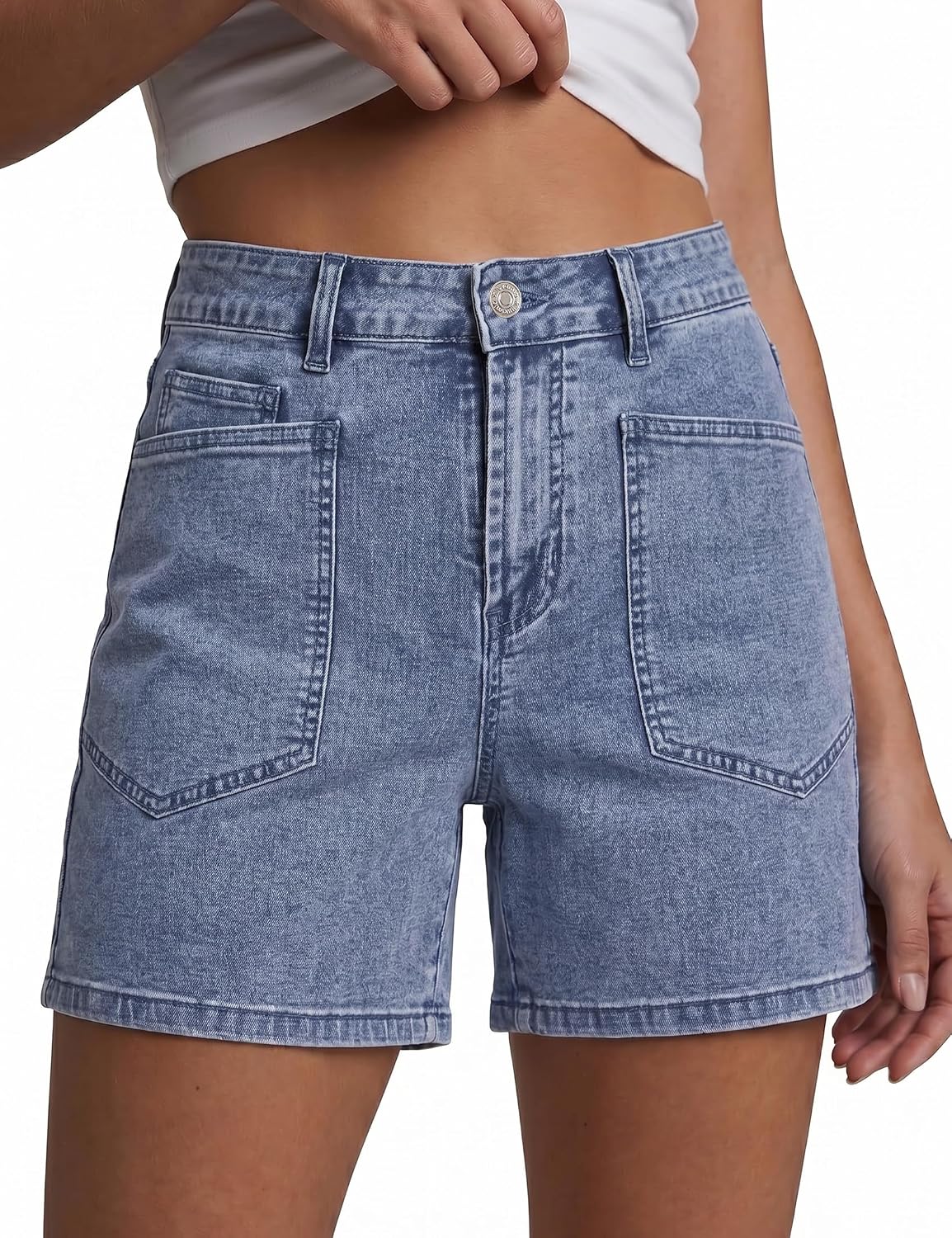  Jean Shorts Womens High Waisted Trendy Stretchy Denim Shorts Casual Summer Jorts with Pockets Concert Outfits