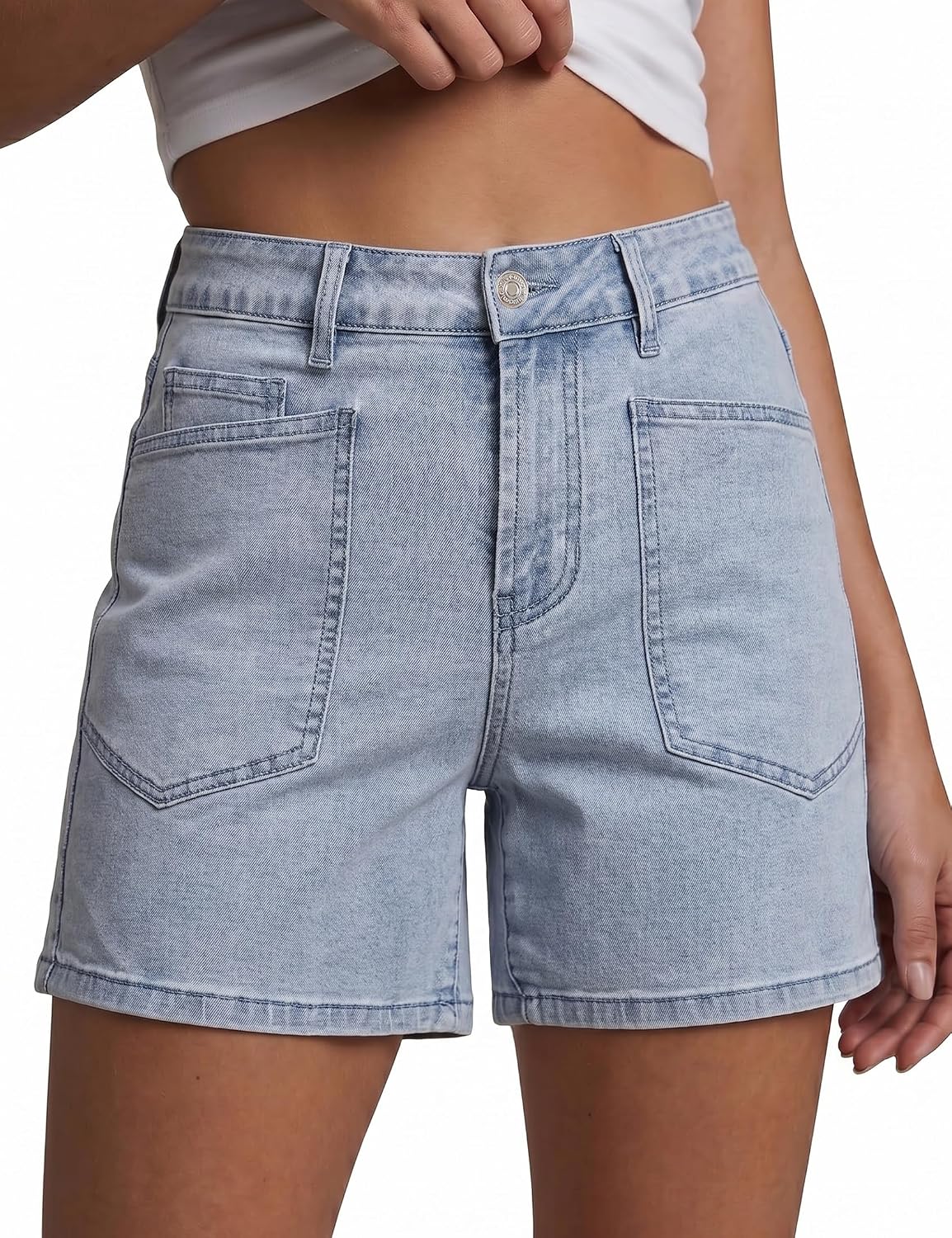  Jean Shorts Womens High Waisted Trendy Stretchy Denim Shorts Casual Summer Jorts with Pockets Concert Outfits