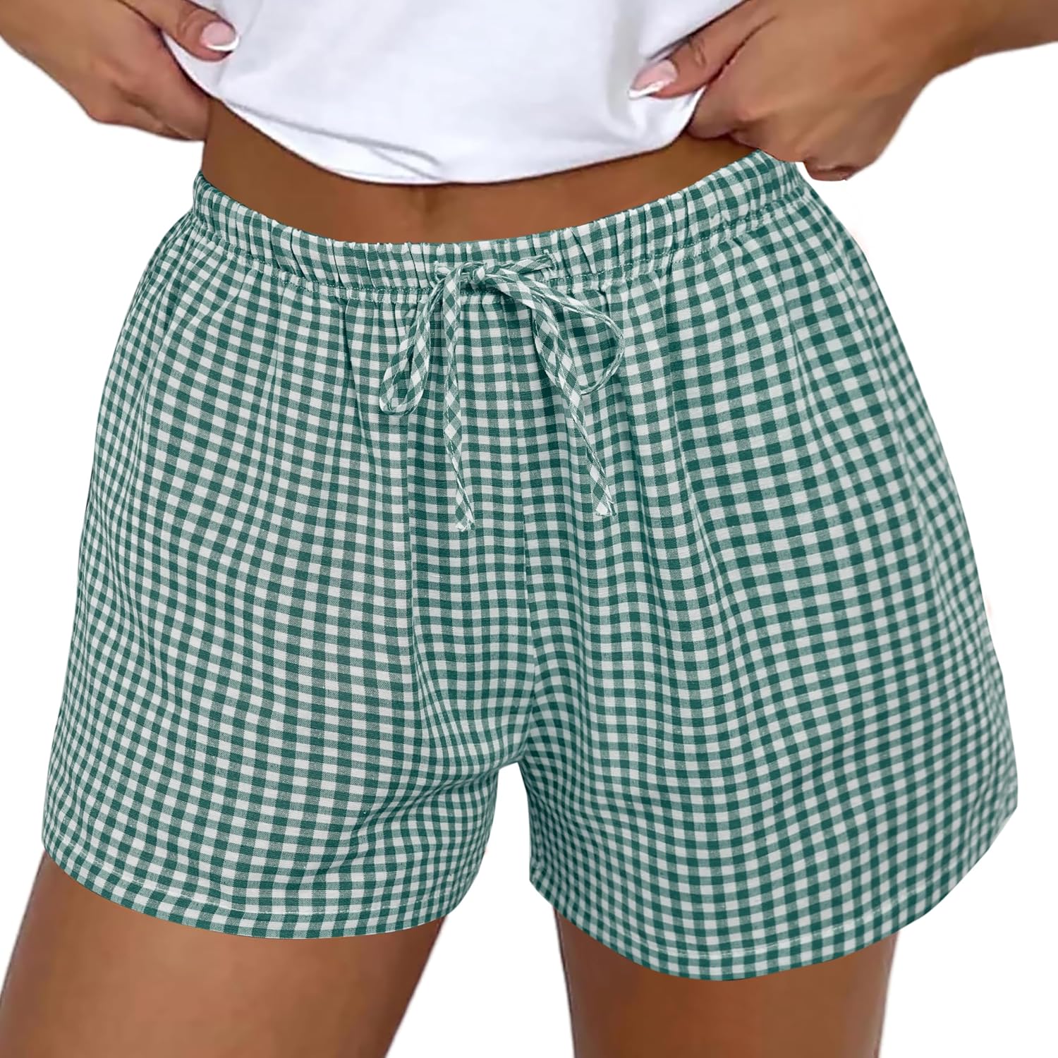 Boxer Shorts Gingham Shorts Y2K Beach Bottoms