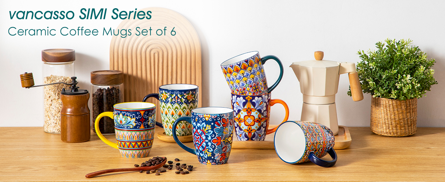 coffee mugs set of 6 ceramic mugs set large mugs