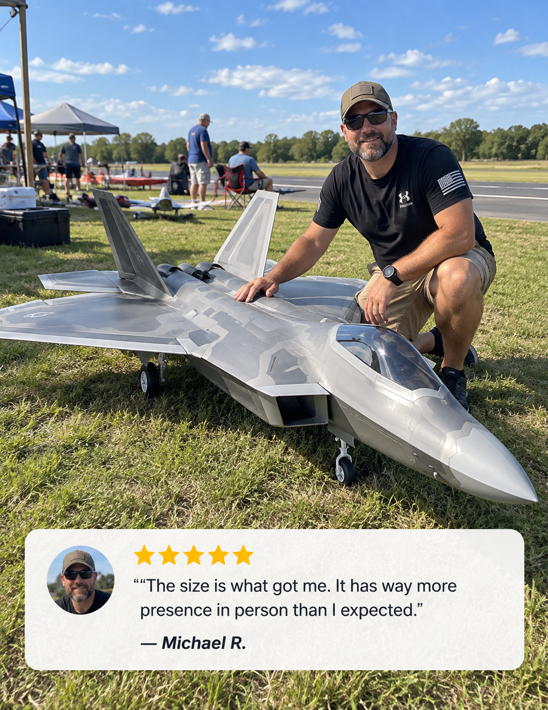 RC enthusiast with aircraft