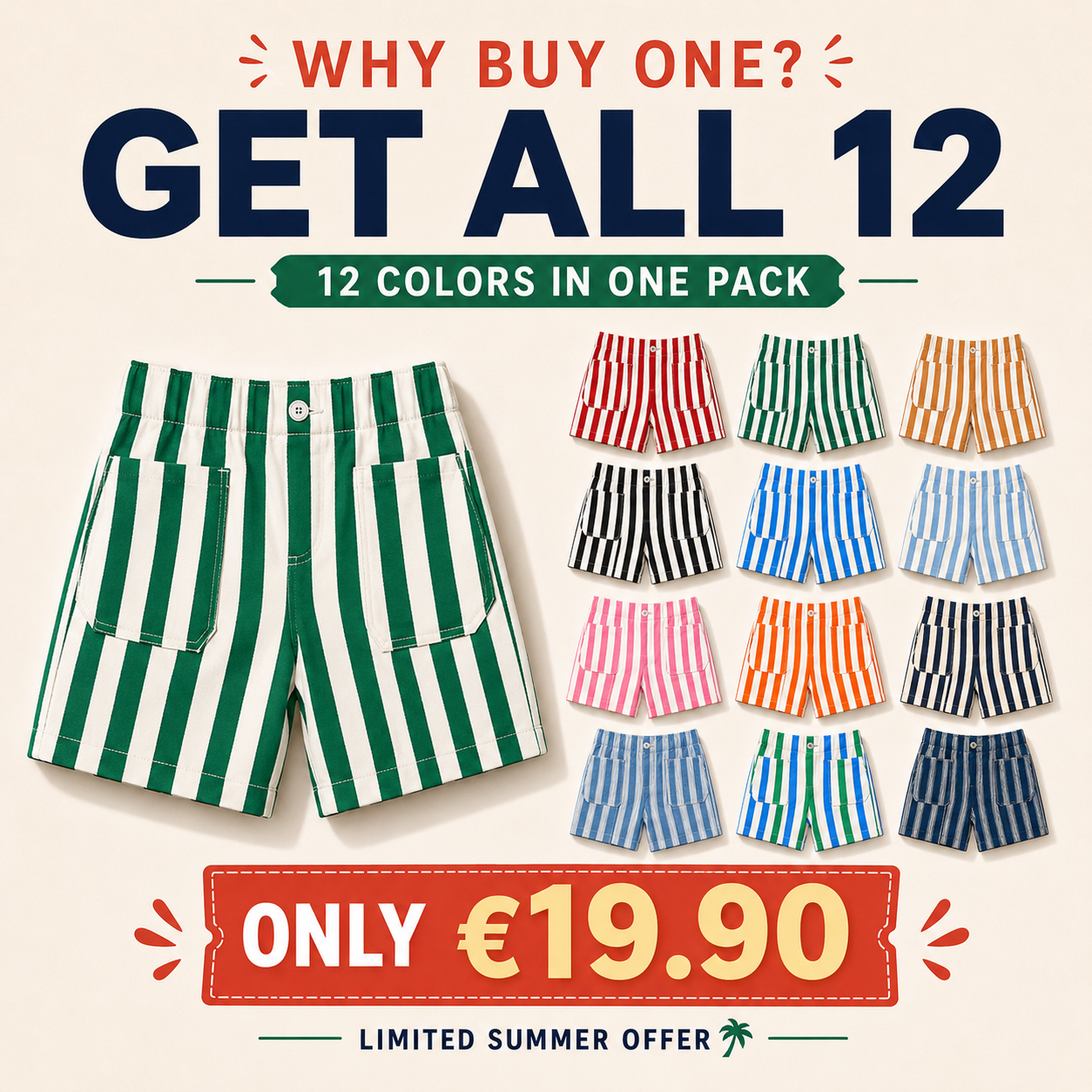 [Copy]🔥 Summer Sale ✨ Women’s Striped Denim Shorts | High Waisted Wide Leg Jorts, Casual Jean Shorts for Beach Trips, Vacation & Everyday Summer Outfits 🌴