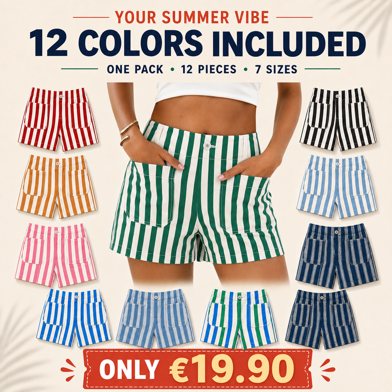 [Copy]🔥 Summer Sale ✨ Women’s Striped Denim Shorts | High Waisted Wide Leg Jorts, Casual Jean Shorts for Beach Trips, Vacation & Everyday Summer Outfits 🌴