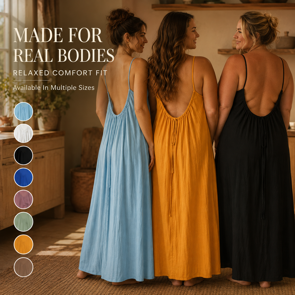 💃 FINAL HOURS! 8 Cami Lounge Dresses for ONLY €19.90 🔥✨ Women’s Solid Color Summer Dress 💕