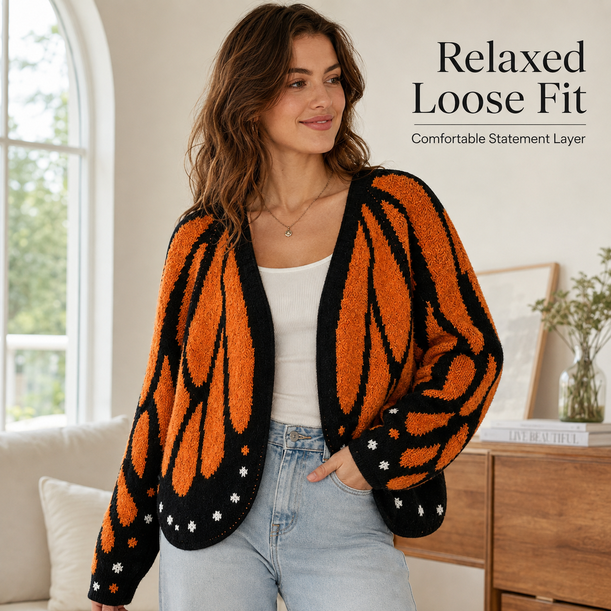 🦋 Women’s Butterfly Wing Knit Cardigan – Loose Fit, Lightweight & Stylish ✨