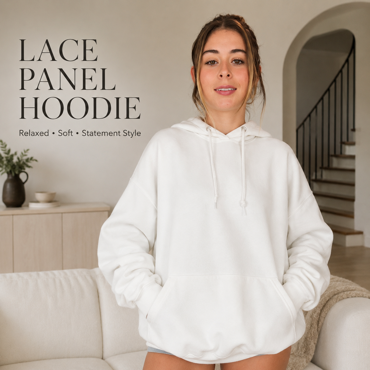 ✨ Last Chance! Lace Back Hoodie 😍🖤 Casual Front, Stunning Lace Back 🔥