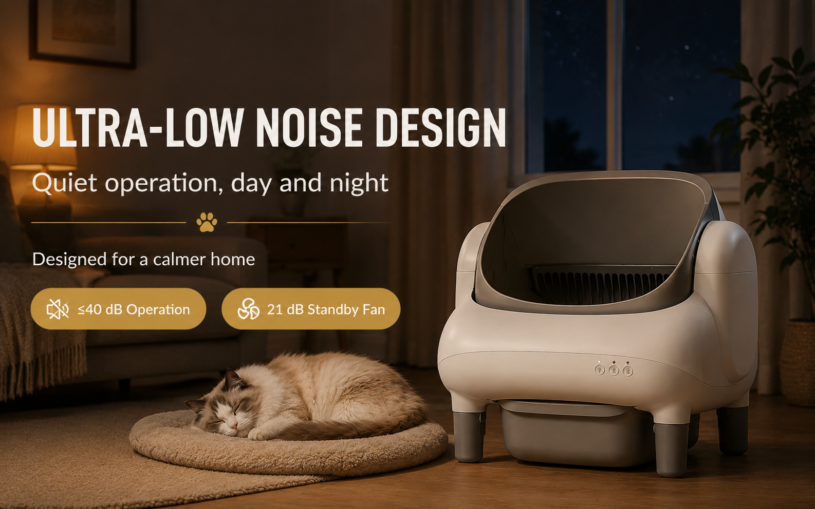 Ultra Low Noise Automatic Cat Litter Box