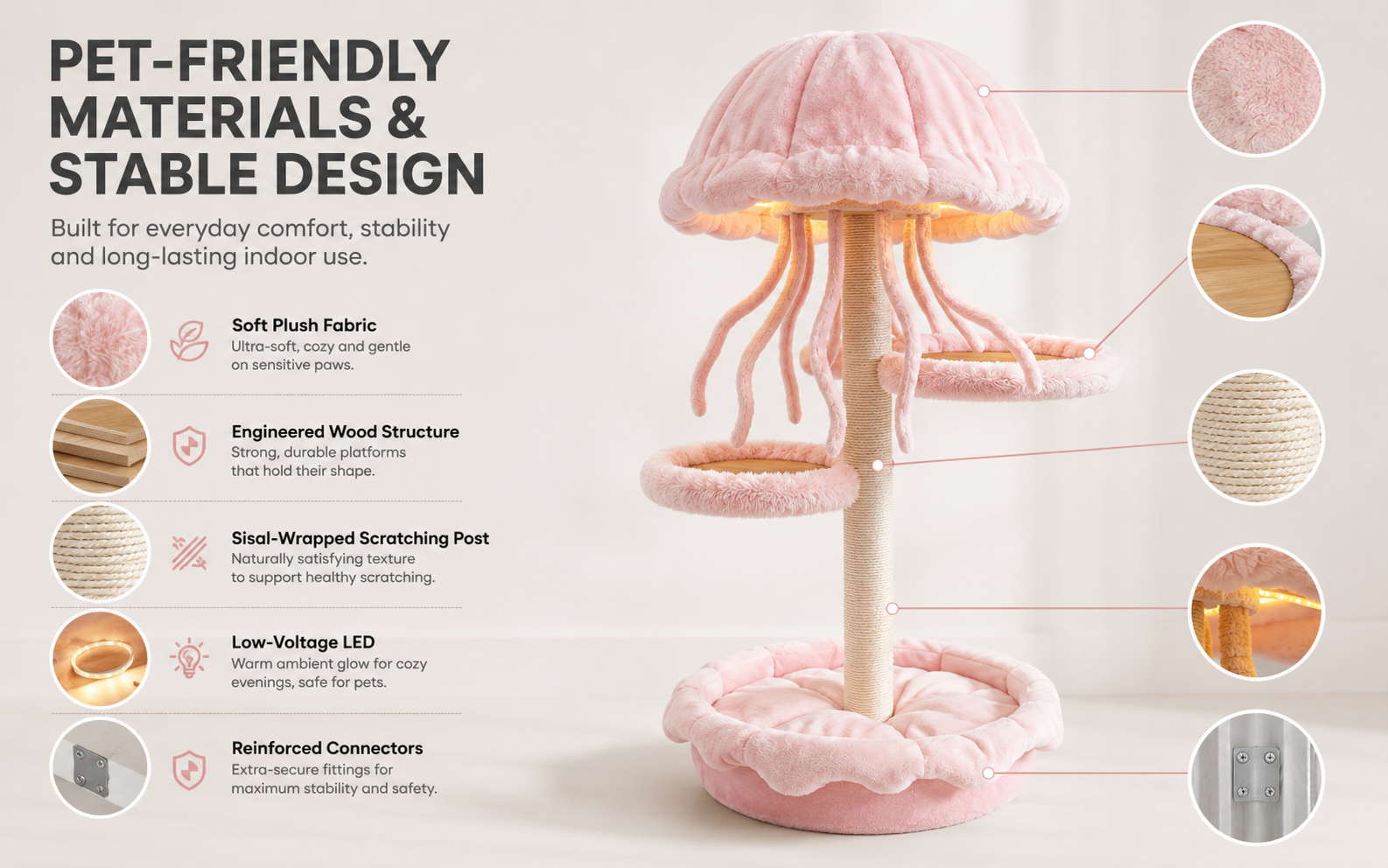 Jellyfish Cat Tree Size and Product Specs