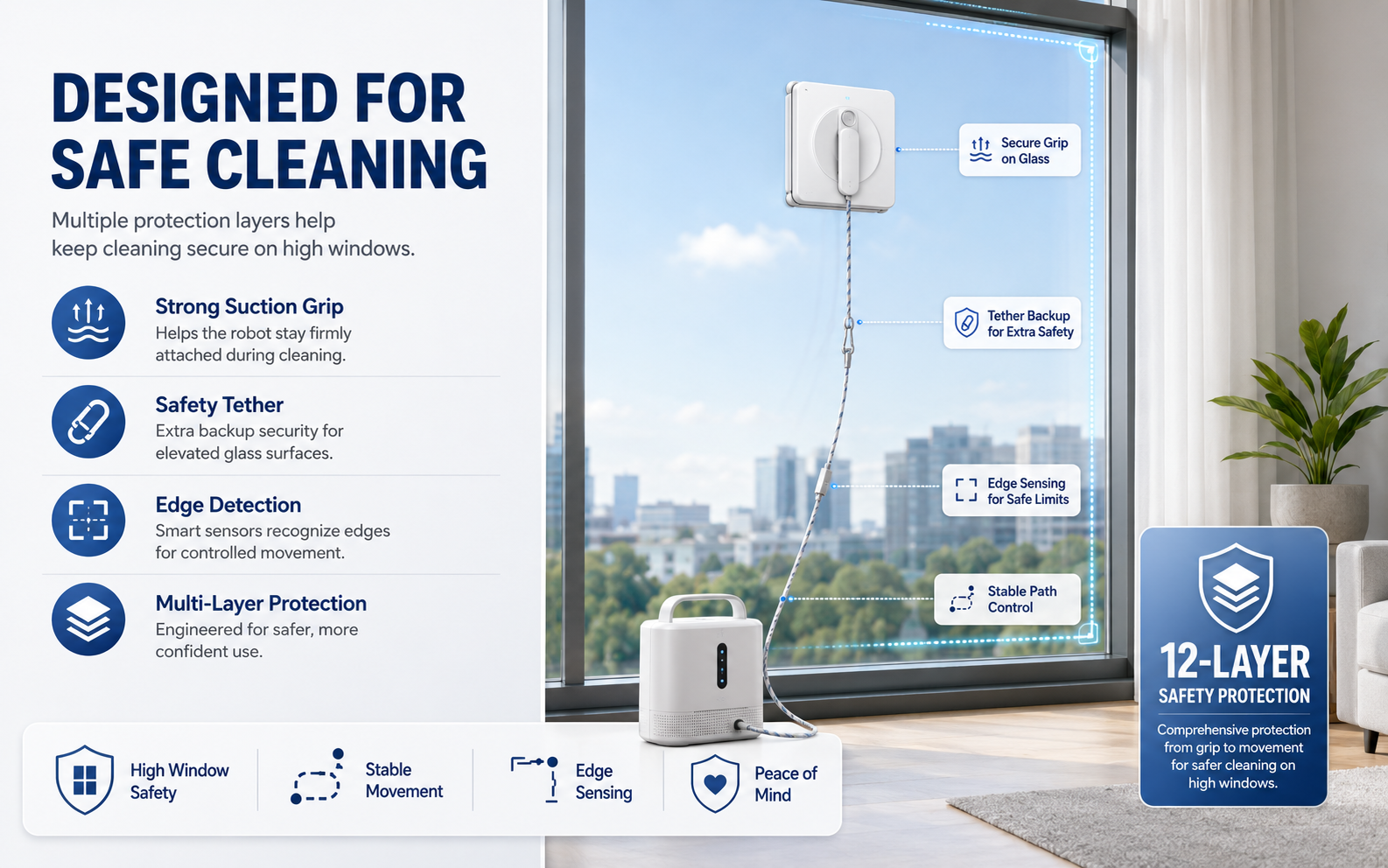 Wide angle spray window cleaning system
