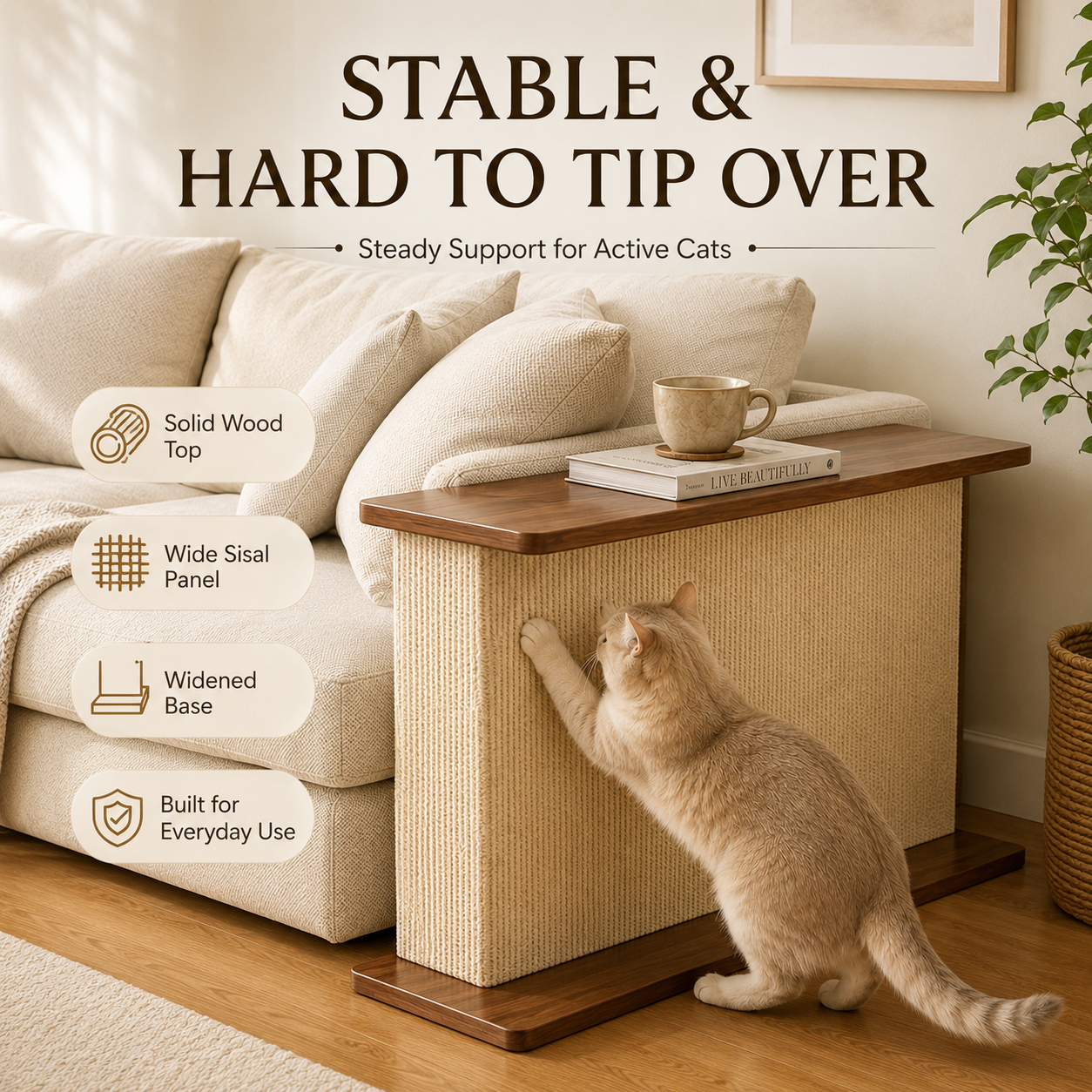 🐱 2-in-1 Cat Scratcher Sofa Side Table – Protect Your Couch & Save 40% Today