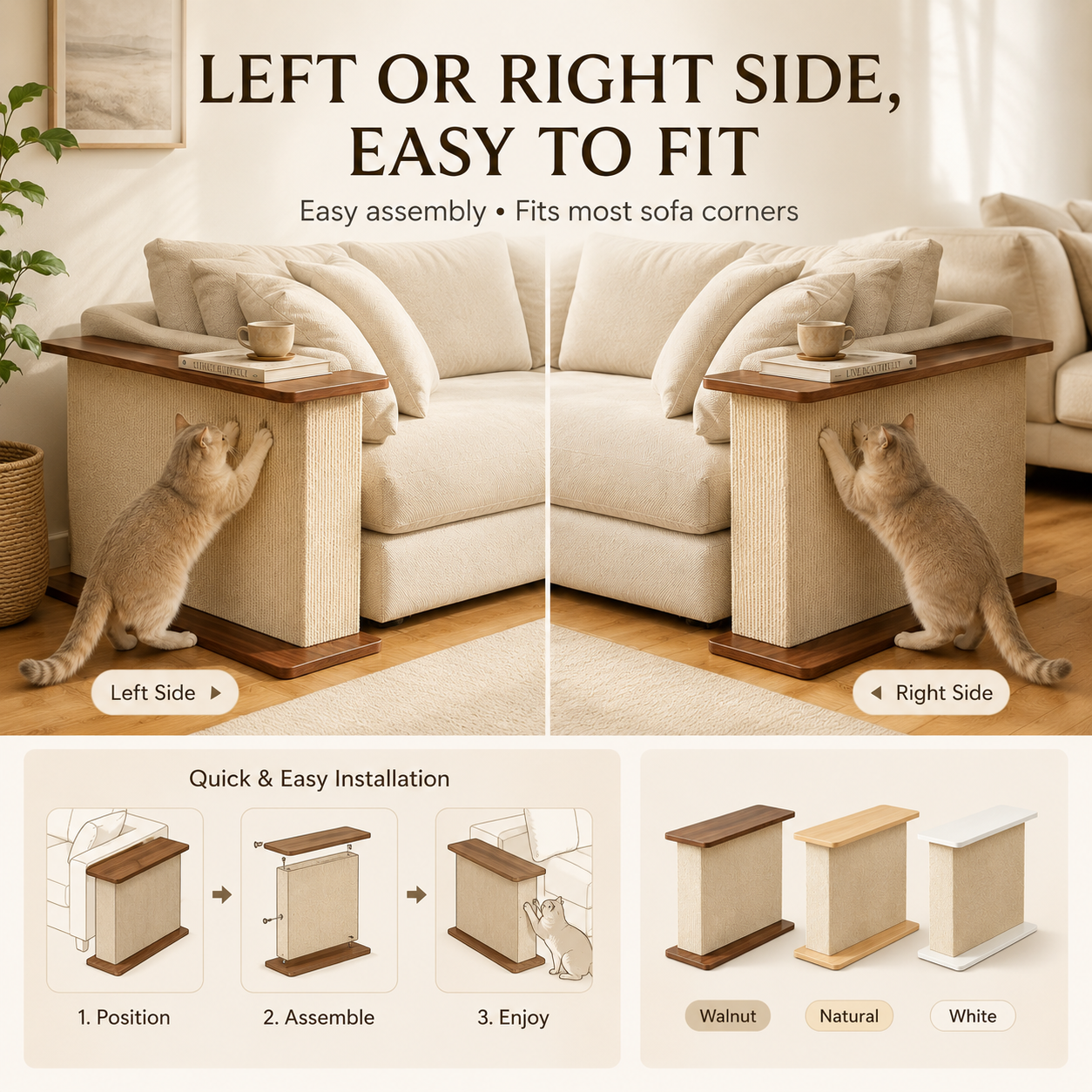 🐱 2-in-1 Cat Scratcher Sofa Side Table – Protect Your Couch & Save 40% Today
