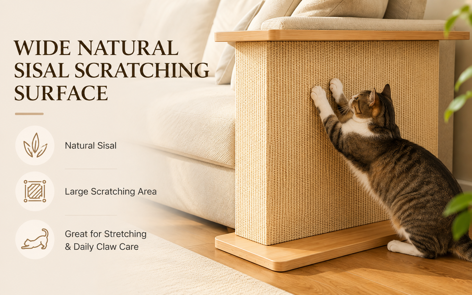 natural sisal cat scratching surface