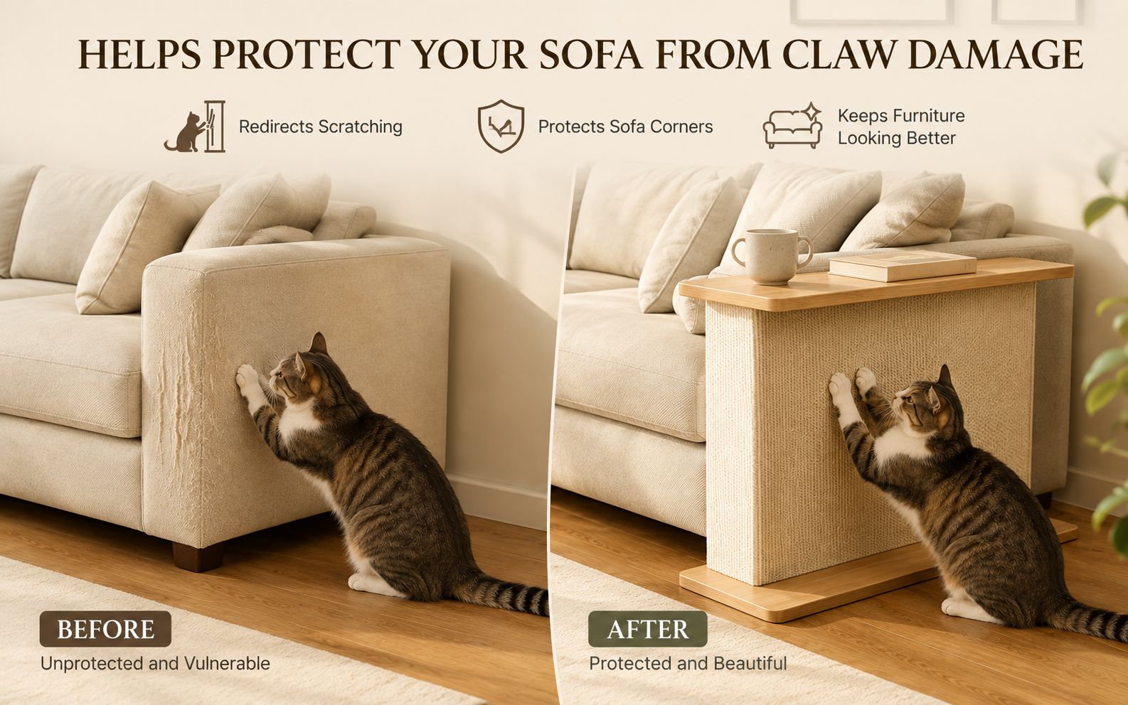 2 in 1 cat scratcher side table