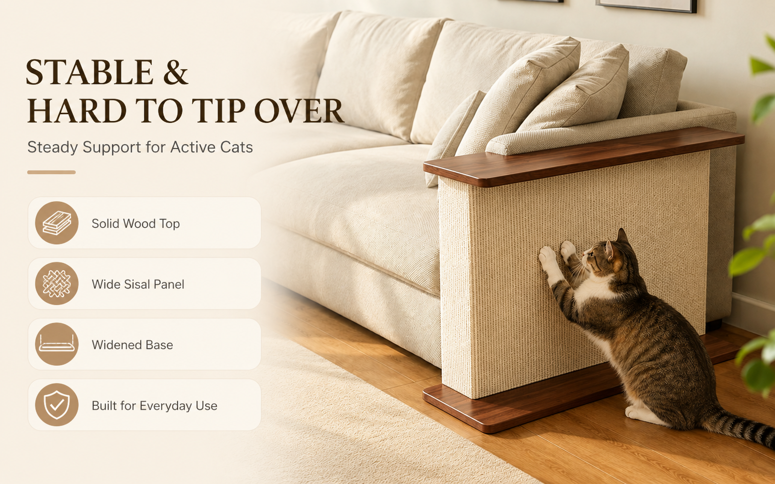 cat scratching side table for sofa corner