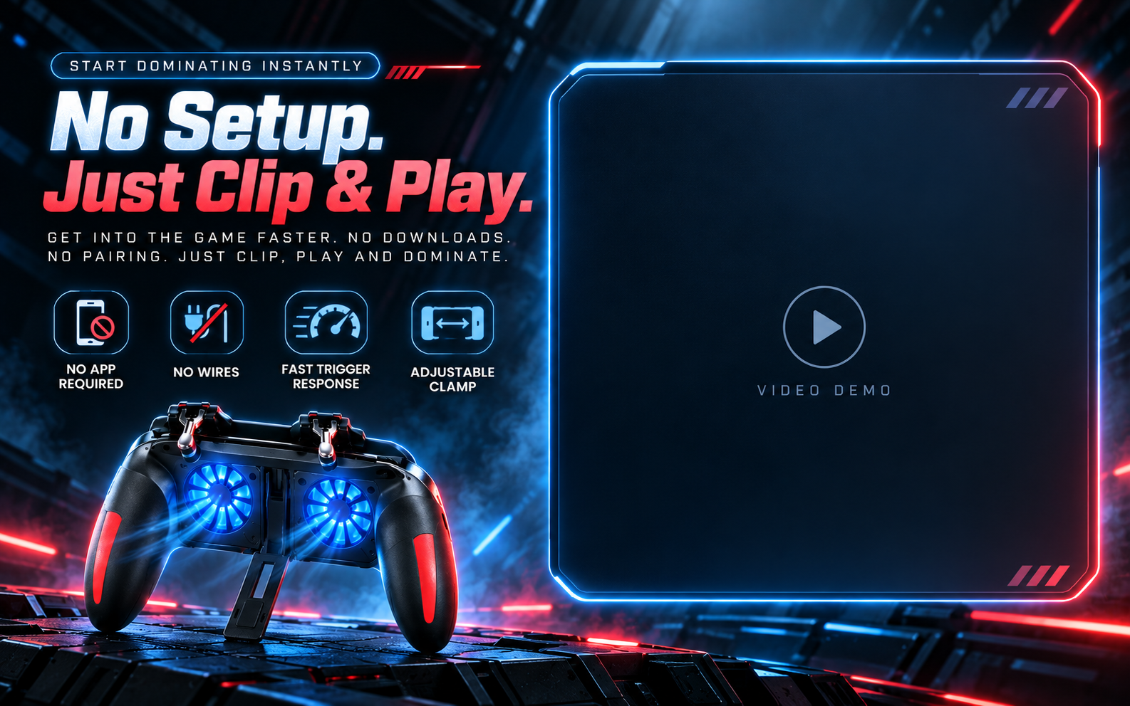Mobile gaming grip gaming scene