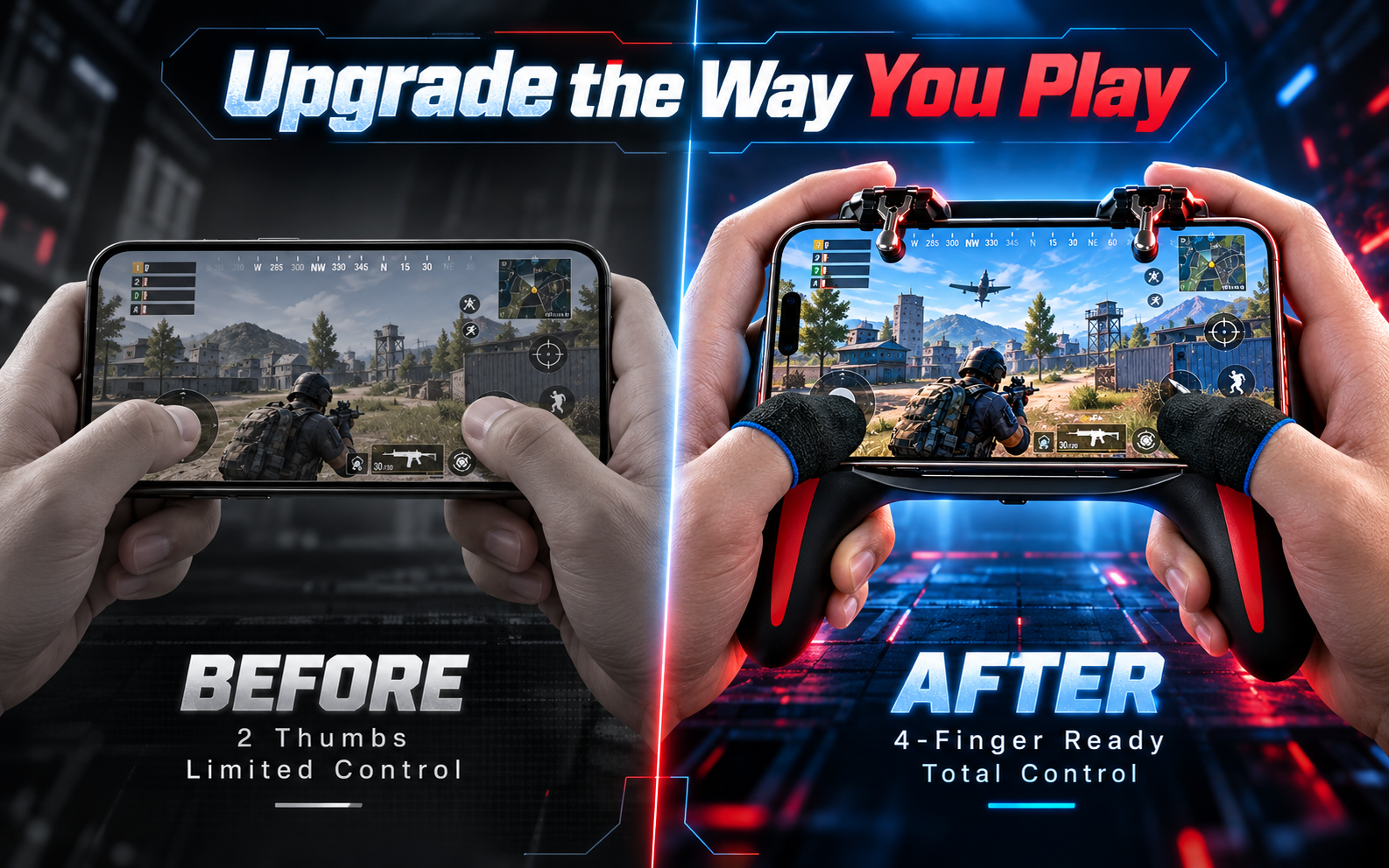 Mobile gaming grip fast setup