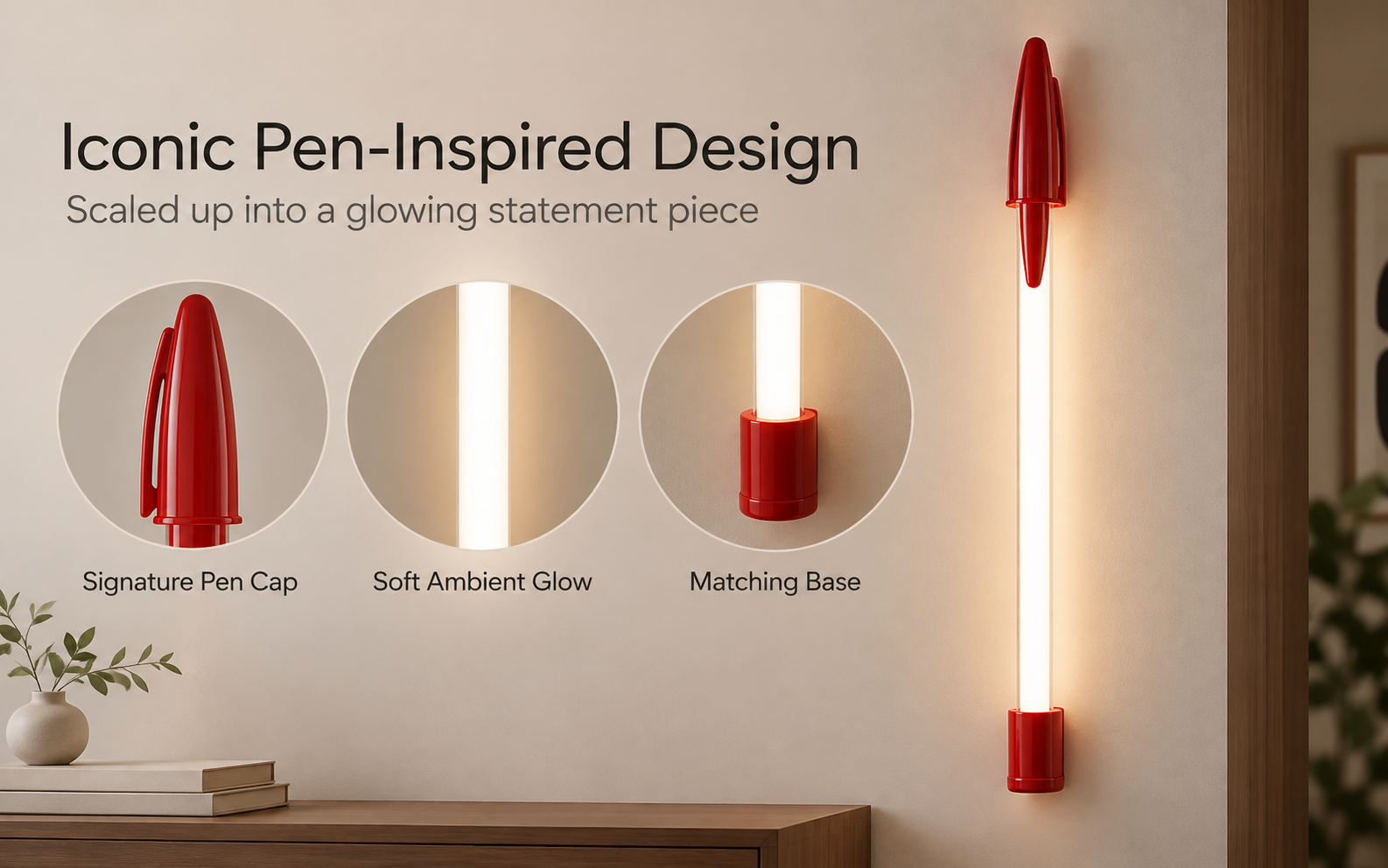Warm glow pen lamp