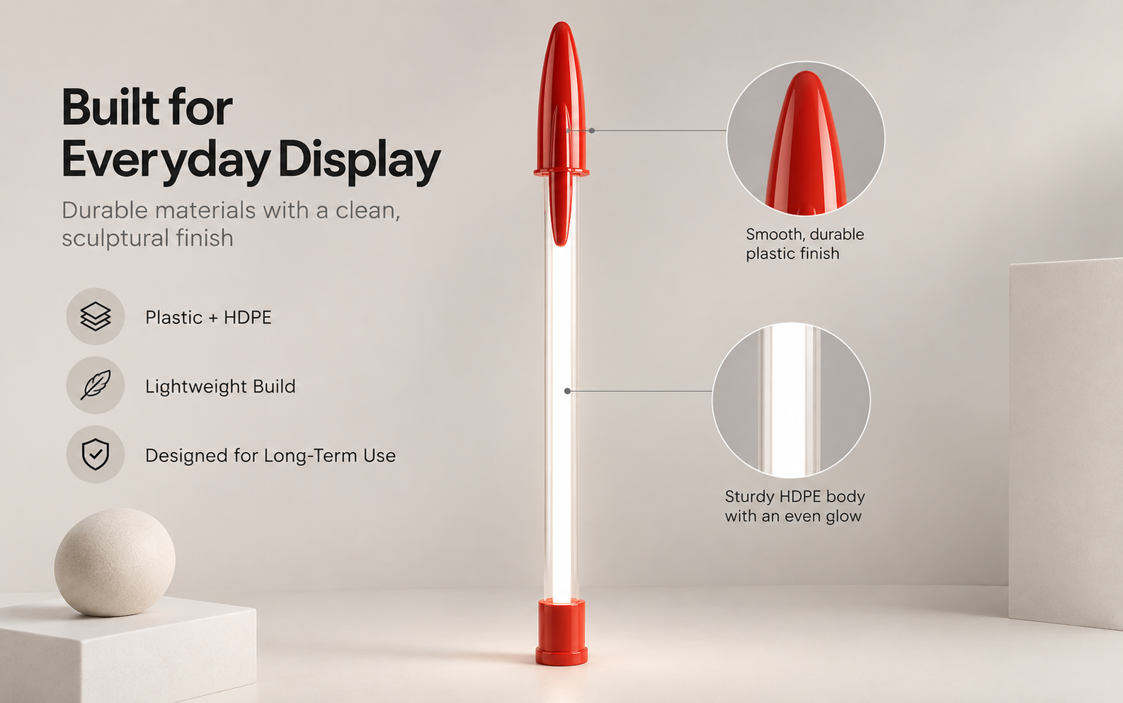 Oversized pen lamp final call to action