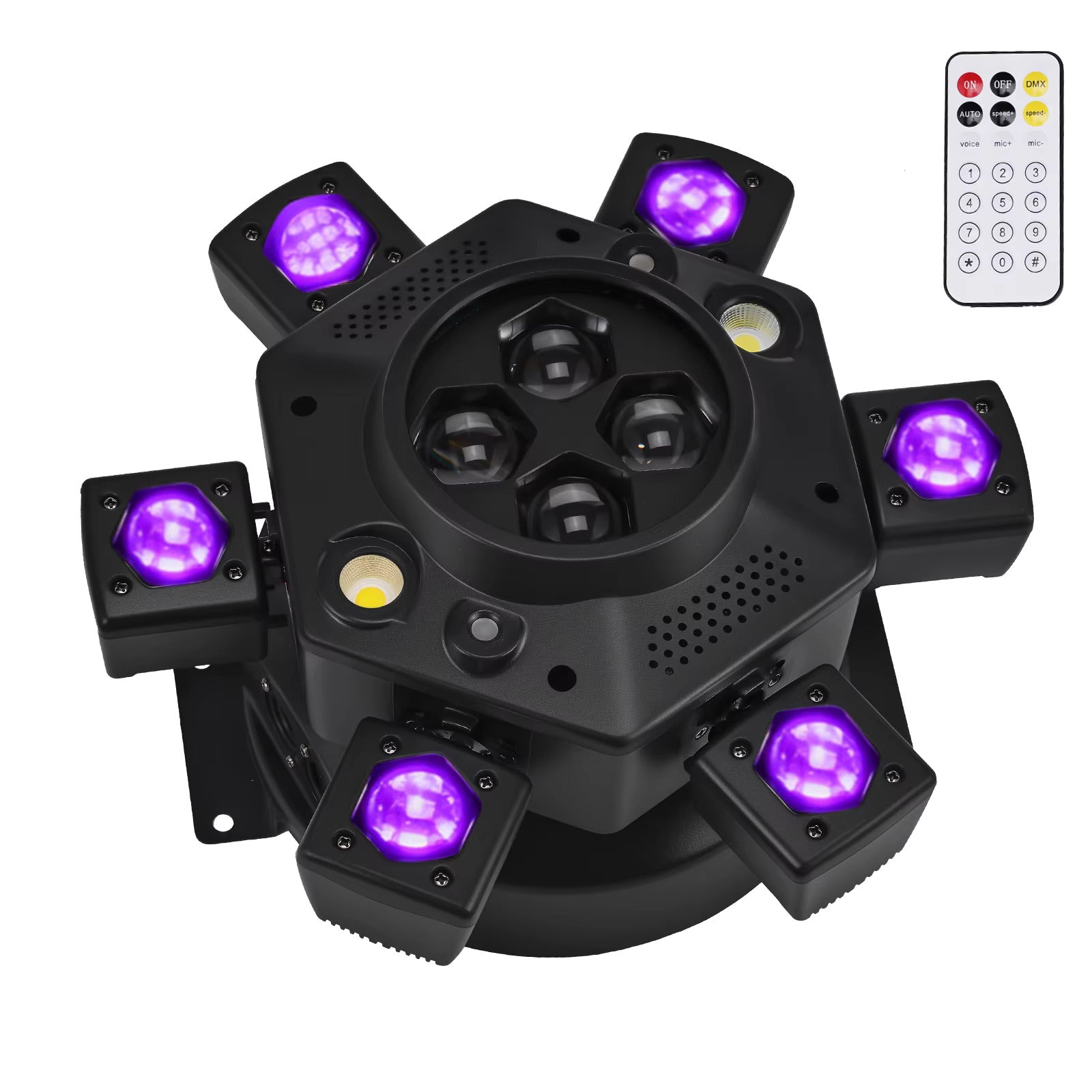 2 Pack Moving Head Disco Lighting 6 Arms RGBW LED Strobe Lighs