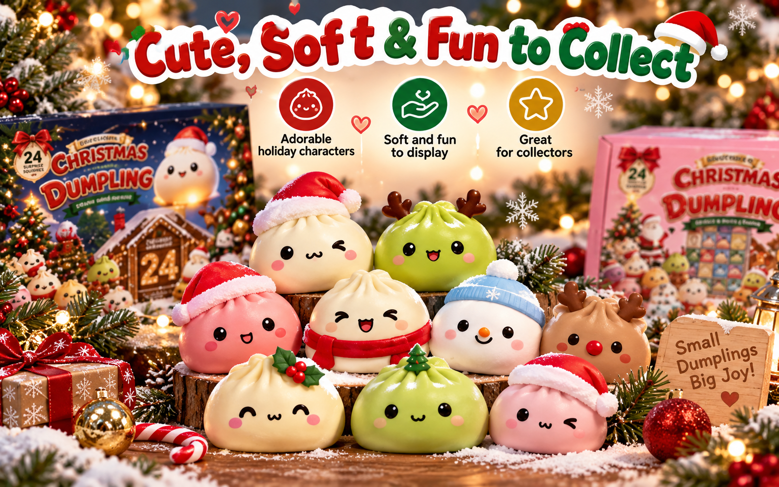 Cute soft collectible Christmas squishy characters