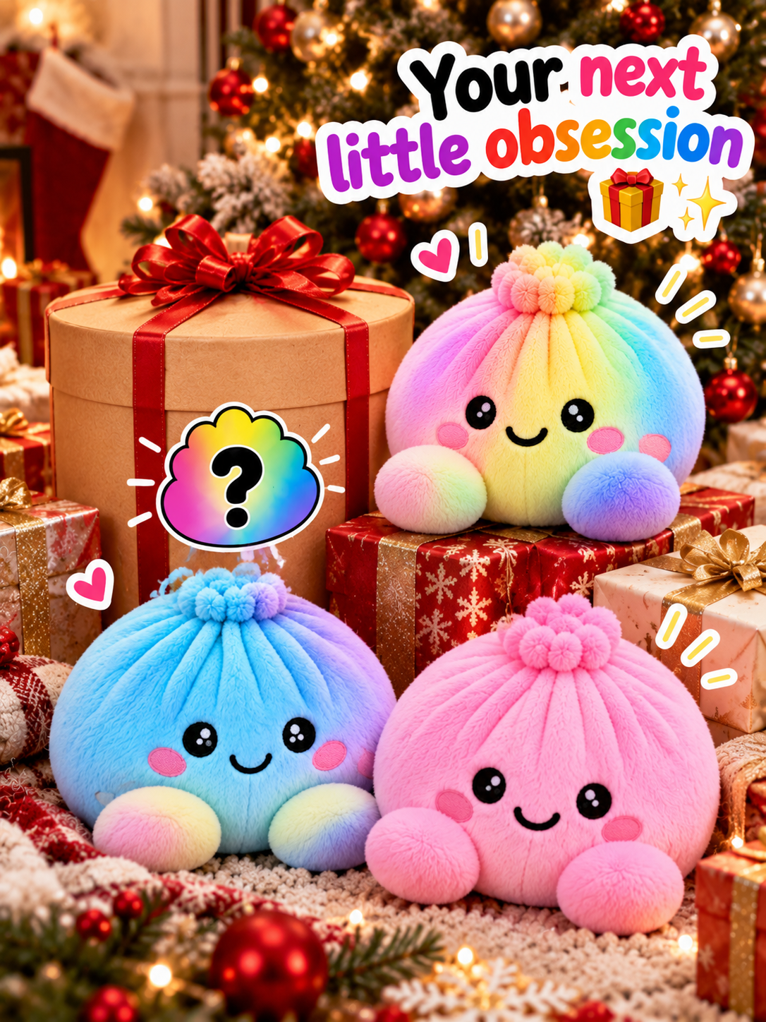 🌈 Giant Dumpling Plush Pillow – Cute, Soft & Squishy Mystery Plush 🎁✨