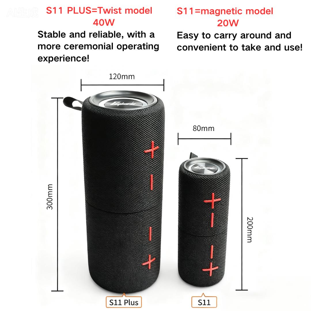 CYBORIS S11 Plus/S11 2 in 1 Bluetooth Speaker 40W/20W High Volume Stereo IPX6 Waterproof 24 Hours Play Time Bluetooth V5.3 Connectable for Smartphones & More bluetooth speaker subwoofers Audio Magnetic  SummerWins  DealsForYouDays