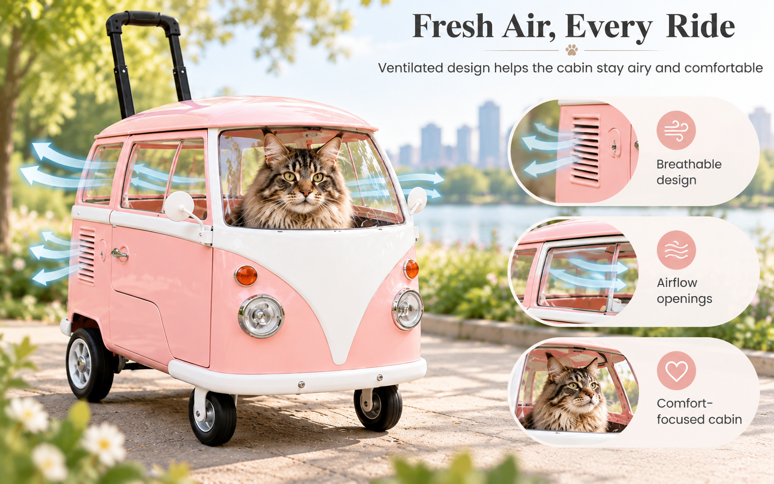 Ventilated rolling pet carrier