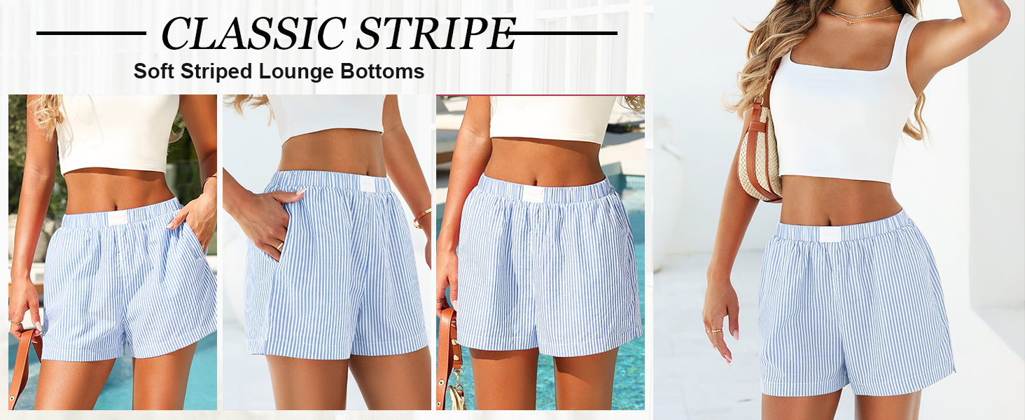 Casual Boxers for Women Cotton Lounge Plaid Shorts Beach Bottoms