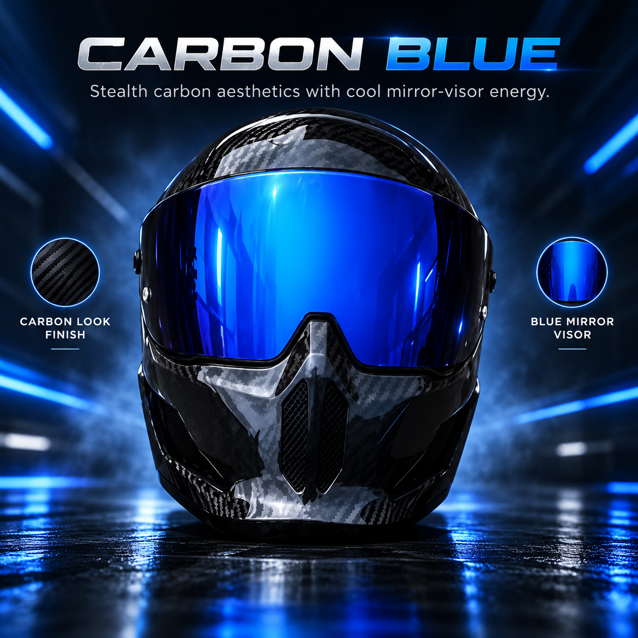 Futuristic Full-Face Motorcycle Helmet Collection