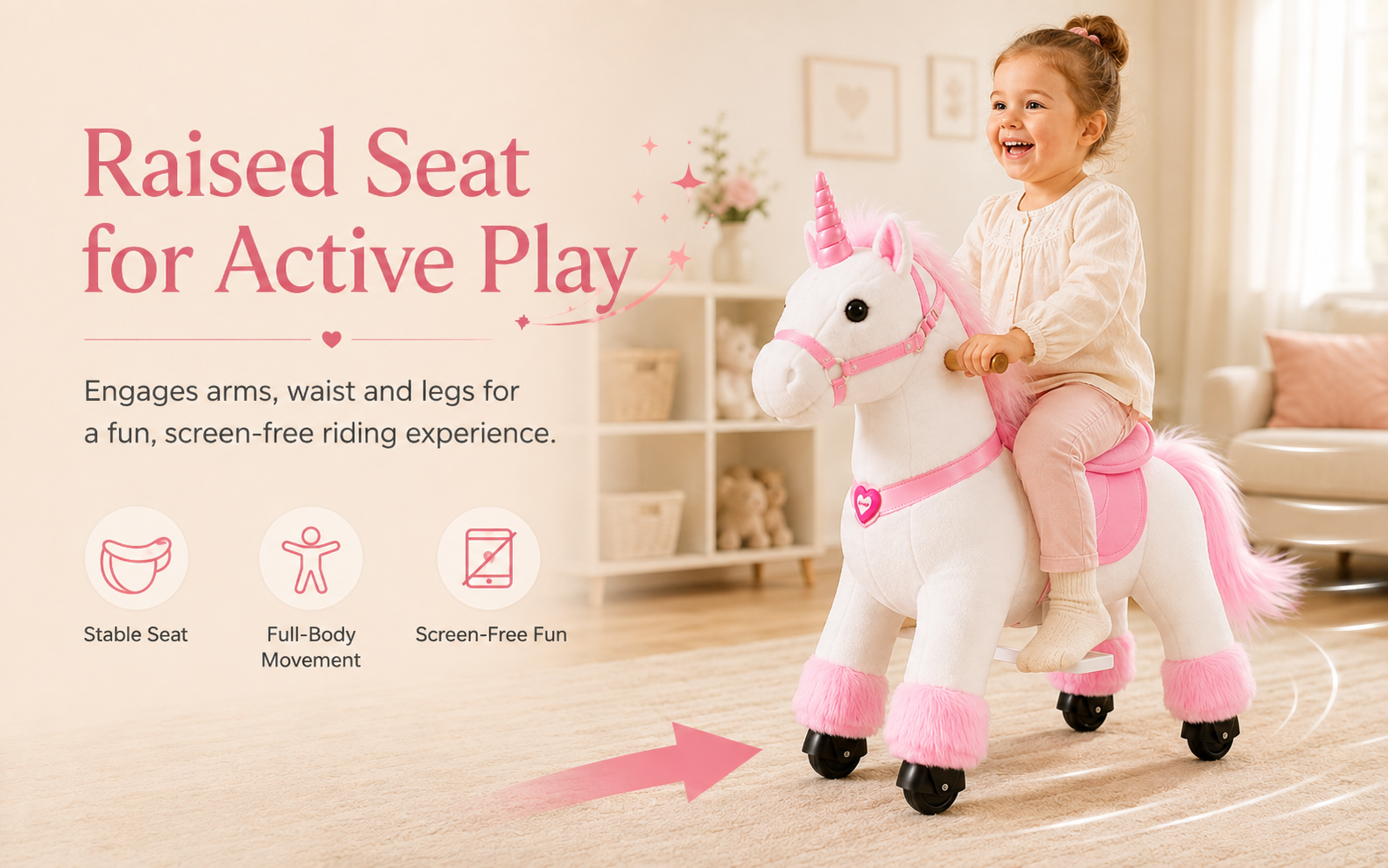 Kid Powered Ride On Unicorn Toy