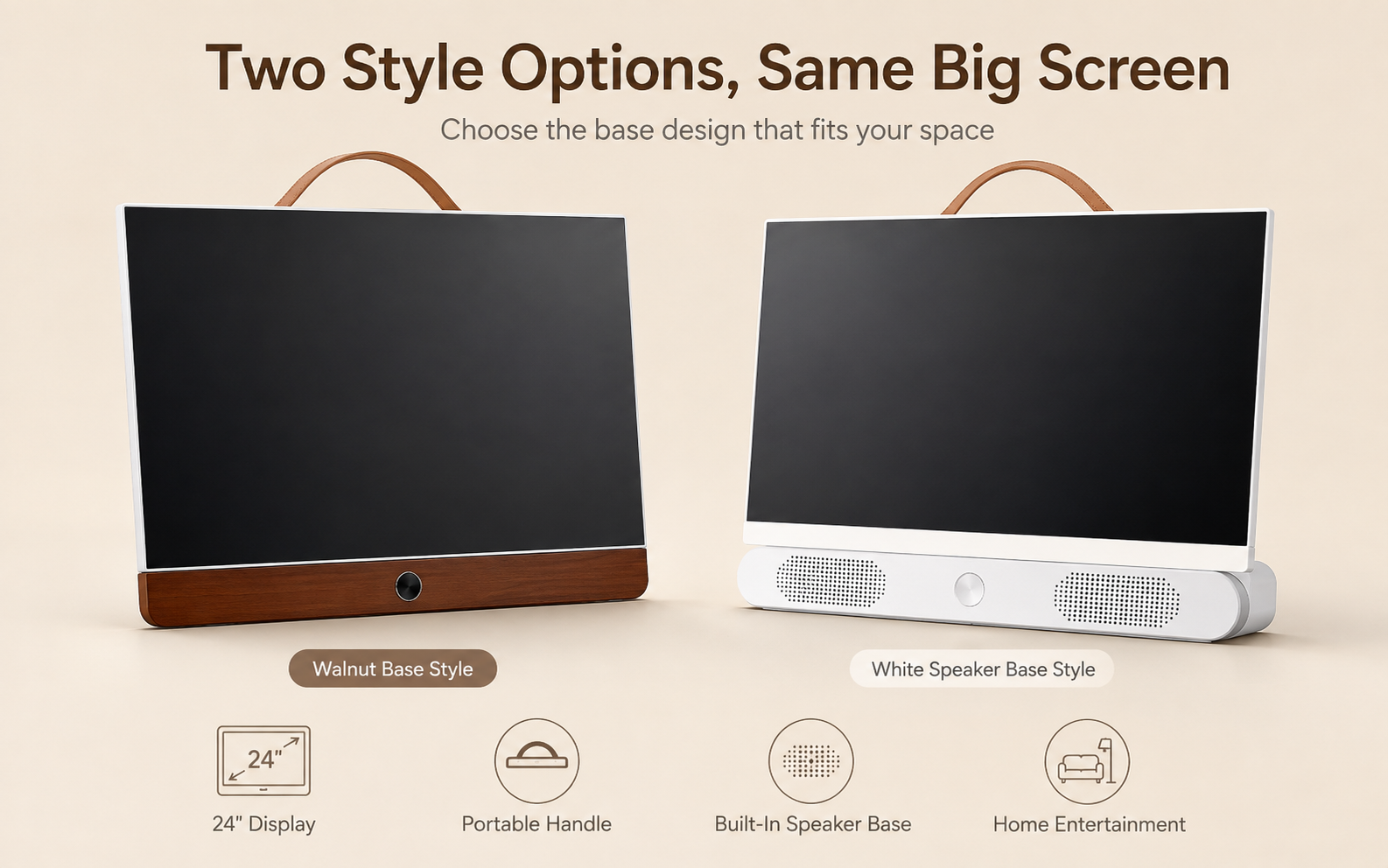 portable smart screen two base designs
