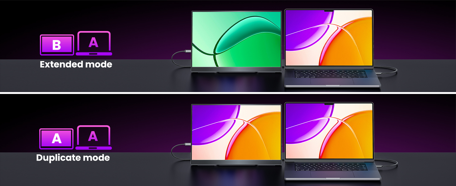 Portable monitor display modes