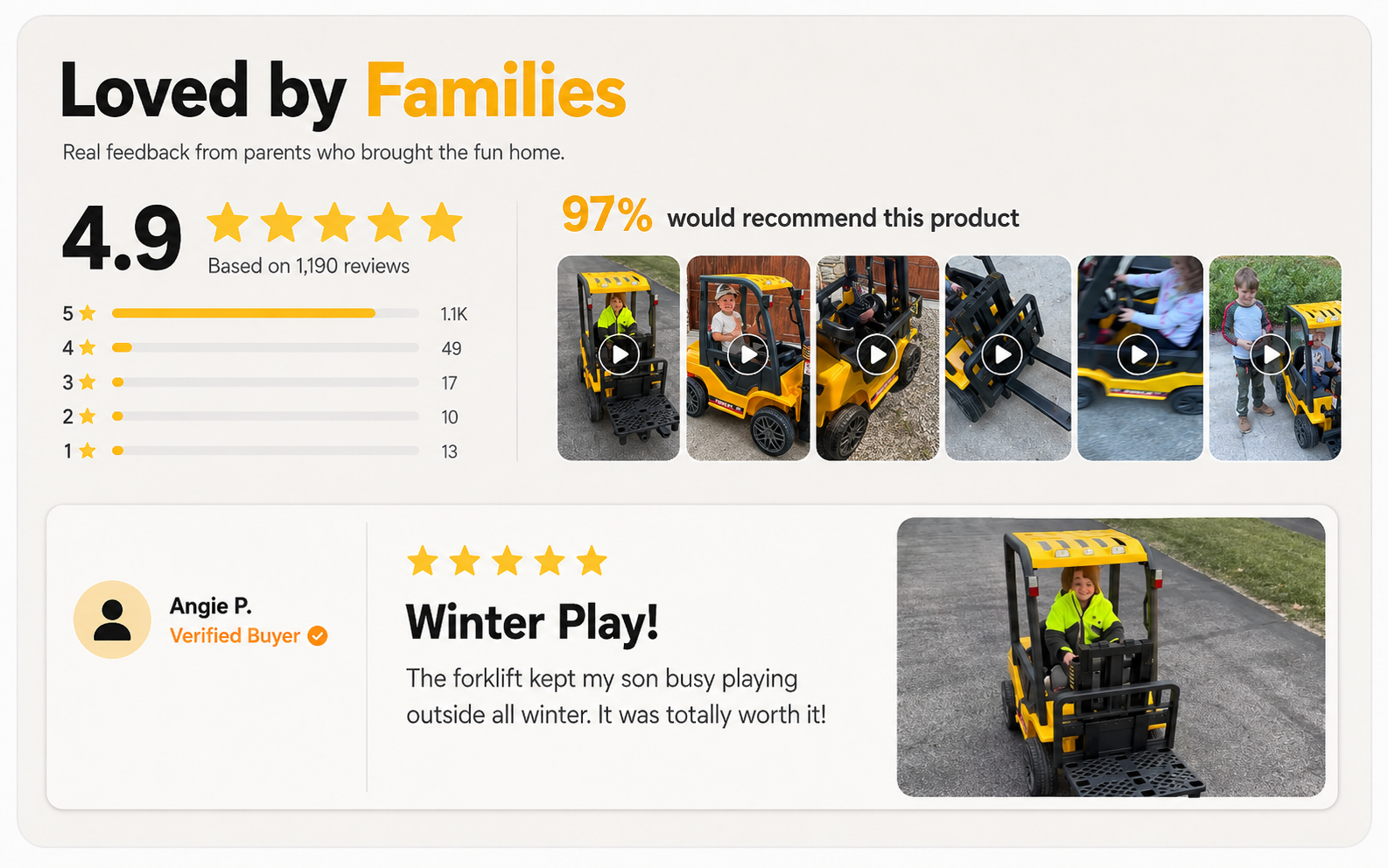 24V kids ride on forklift features