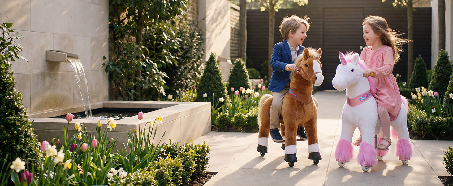 riding unicorn for kids ages 4-12 riding horse kids ride on horse toyhorse power pocket pony