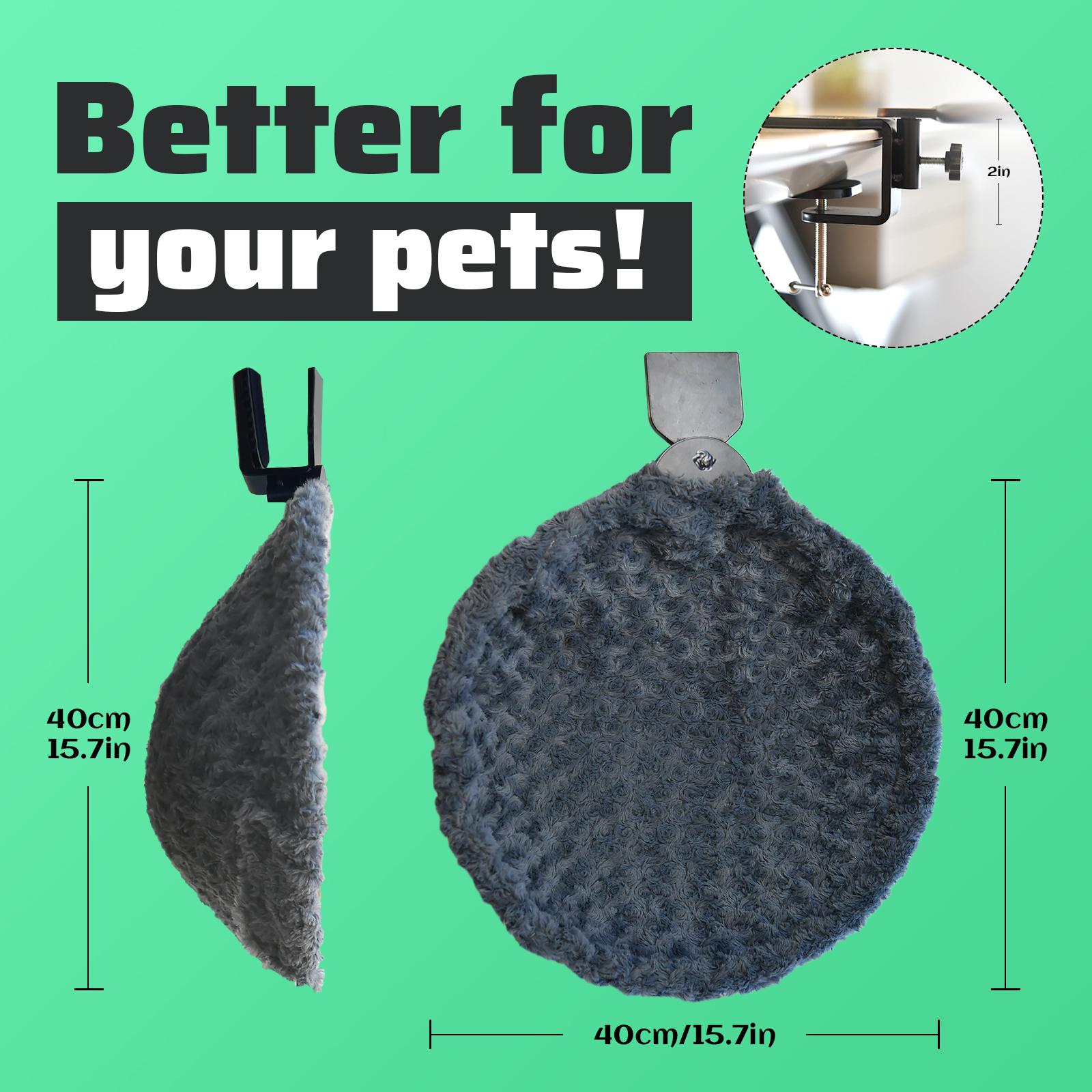 ButtonwoodNest Cozy Cat Bed Climbing Tree Removable Nest and Foldable Bed with Strong Frame Holds 30 lbs Clip-On Perch Detachable Washable Plush Bed Grey Black Cream for Desk Windowsill Bed Less than 2inches Thick - Home