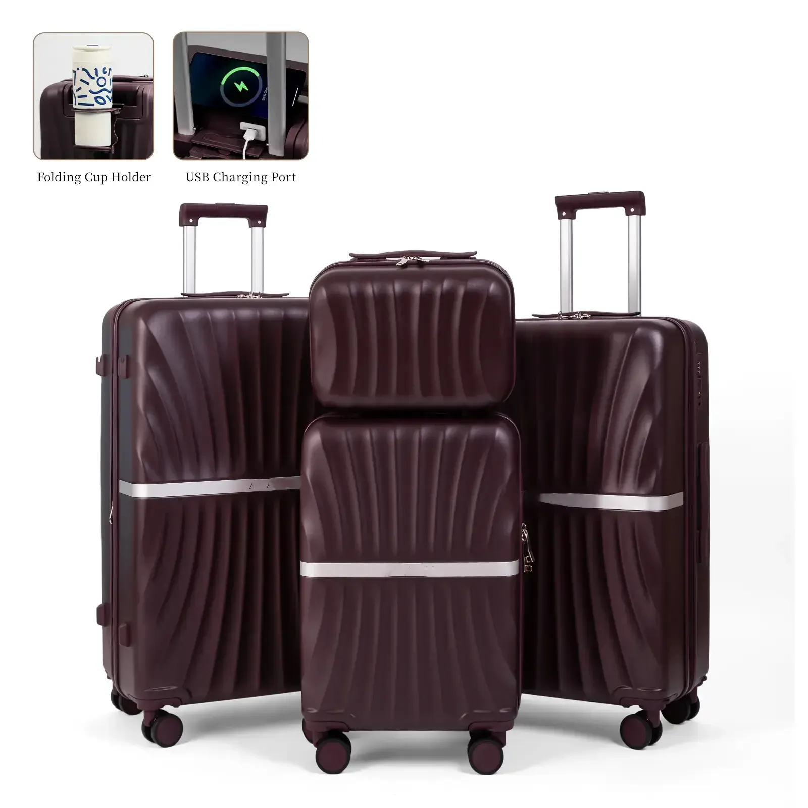 🔥Buy 2 for only $29.98🔥4 Piece Expandable Hardshell Luggage Set with TSA Lock
