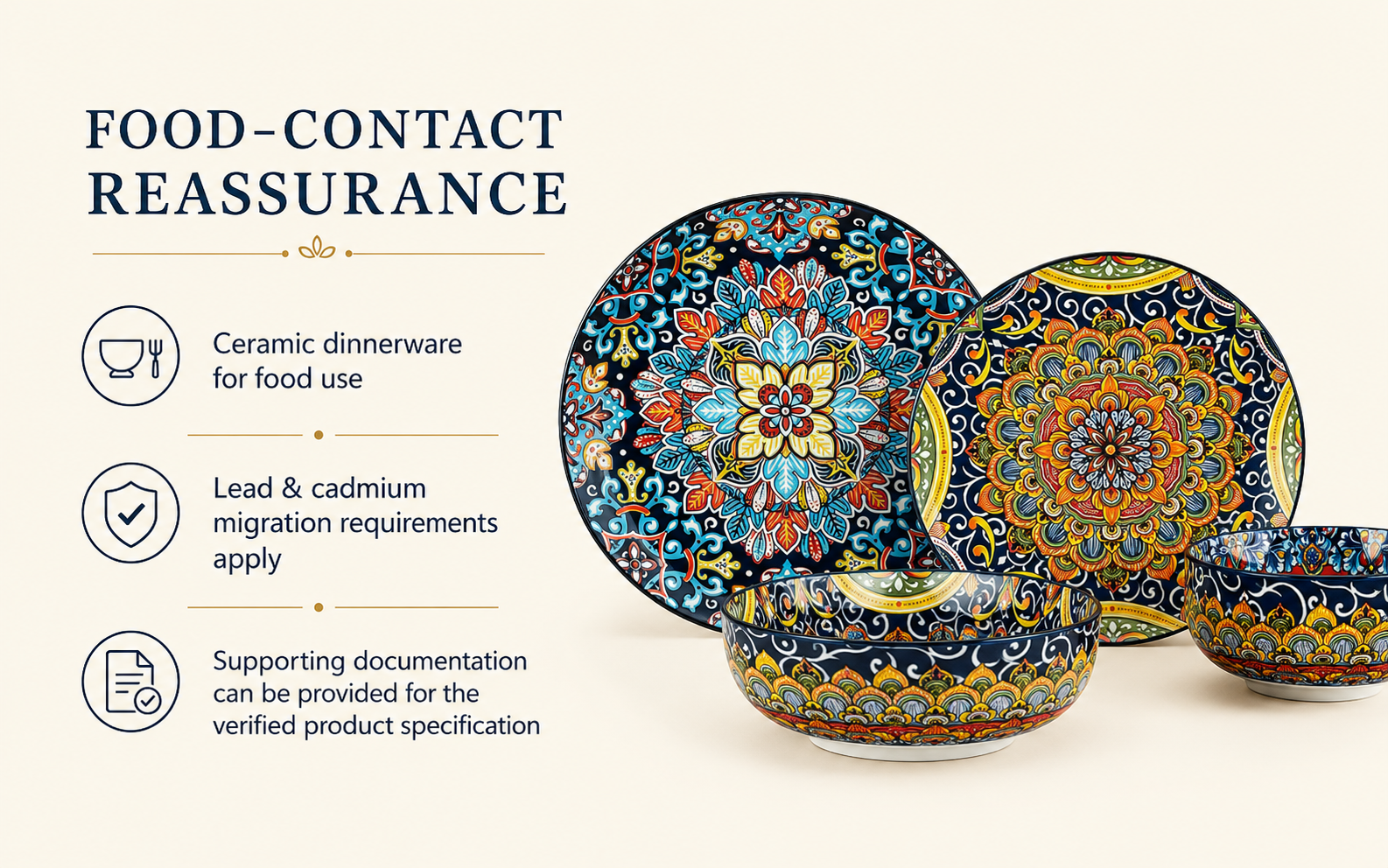Protective packaging and transit damage support for porcelain dinnerware