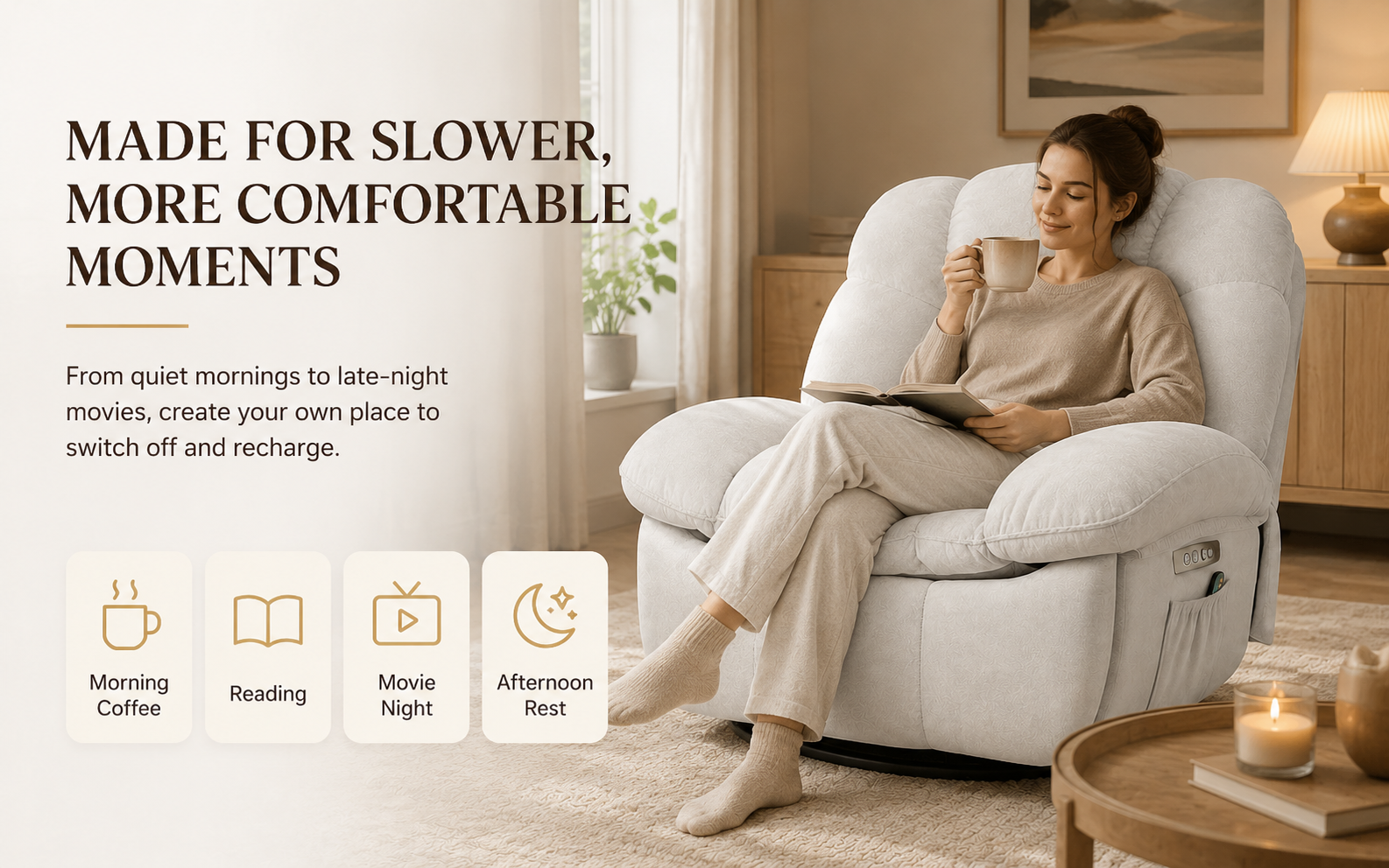 Oversized Heated Massage Power Recliner Chair